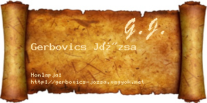 Gerbovics Józsa névjegykártya